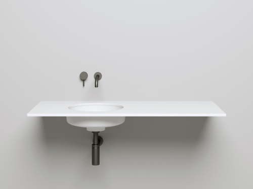 Раковина из искусственного камня S-Stone Salini MAREA 1802204M 40х40 встраиваемая цвет белый без отверстий под смеситель - фото 2